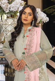 Humdum Charlotte Embroidered Chikankari Lawn Unstitched 3Pc Suit D-05