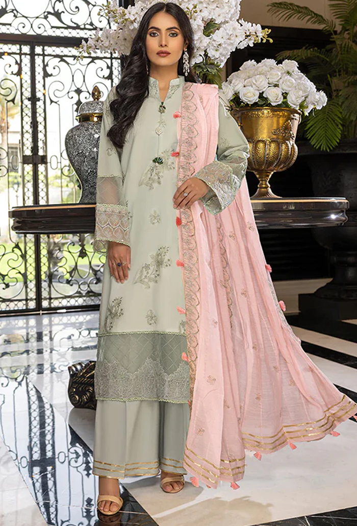 Humdum Charlotte Embroidered Chikankari Lawn Unstitched 3Pc Suit D-05