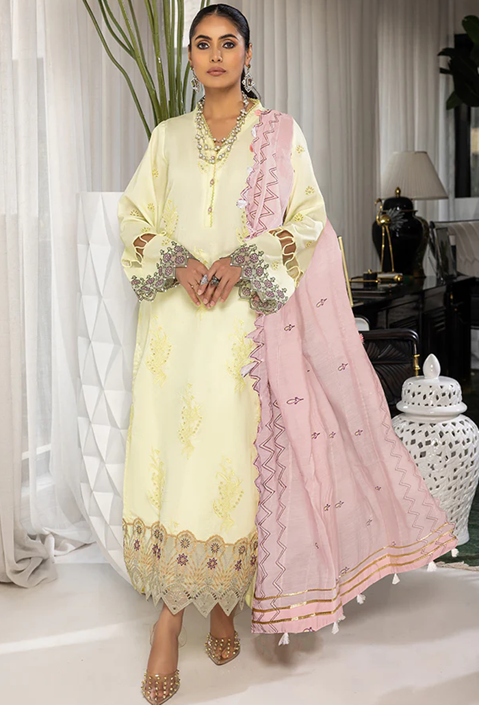 Humdum Charlotte Embroidered Chikankari Lawn Unstitched 3Pc Suit D-06