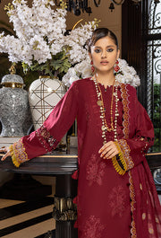 Humdum Charlotte Embroidered Chikankari Lawn Unstitched 3Pc Suit D-08