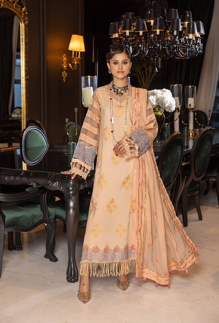 Humdum Charlotte Embroidered Chikankari Lawn Unstitched 3Pc Suit D-10