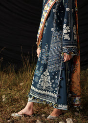 Hussain Rehar Embroidered Khaddar Unstitched 3Pc Suit - Chashm-e-Bahr