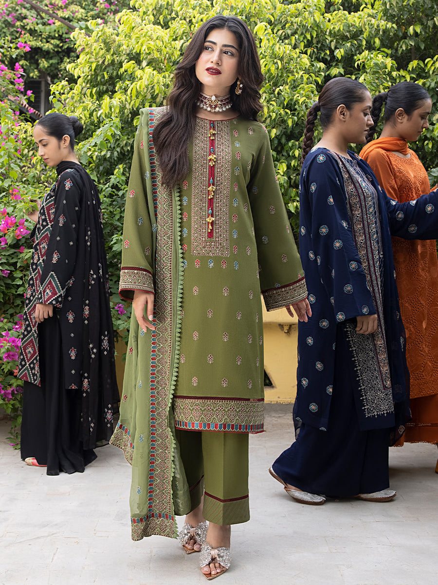 Afsaneh by Mahnur Embroidered Karandi Unstitched 3Pc Suit D-10 Cher