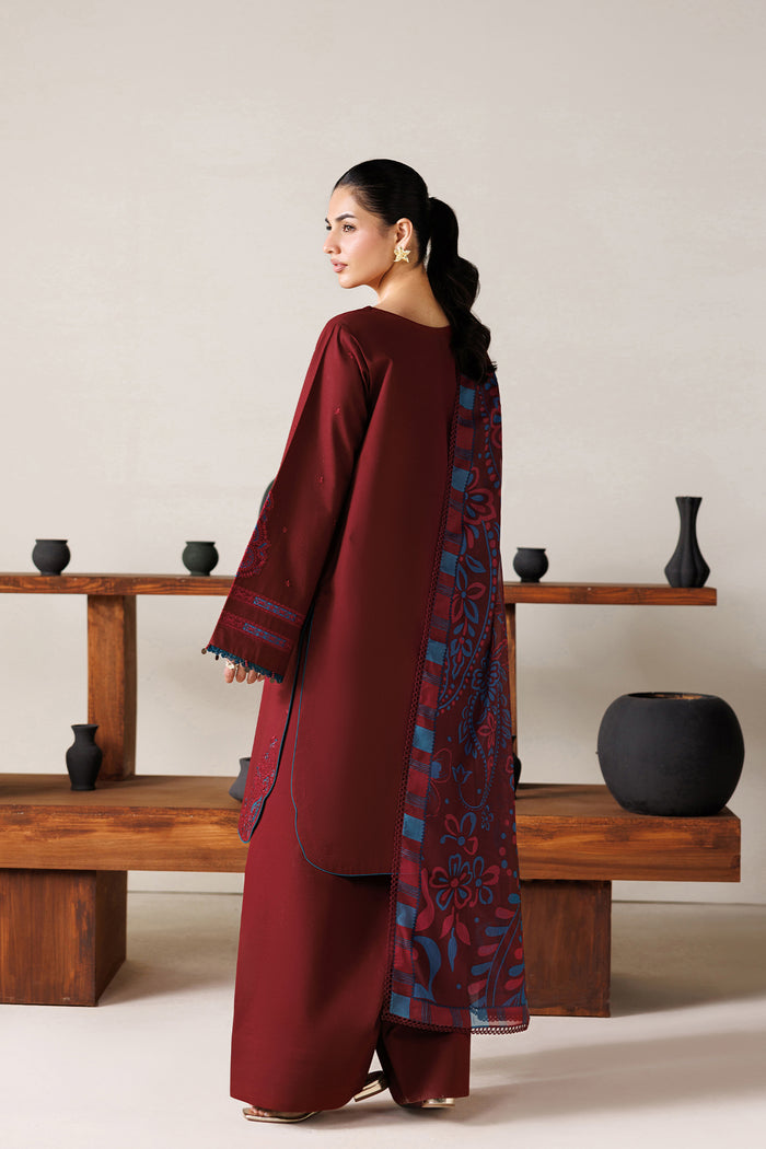 Farasha Summer Melody Embroidered Lawn Unstitched 3Pc Suit - Cherry Charm
