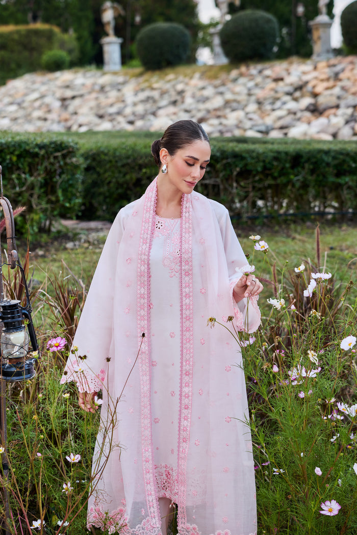Farasha Sorine Summer Embroidered Lawn Unstitched 3Pc Suit - Cherry Glow