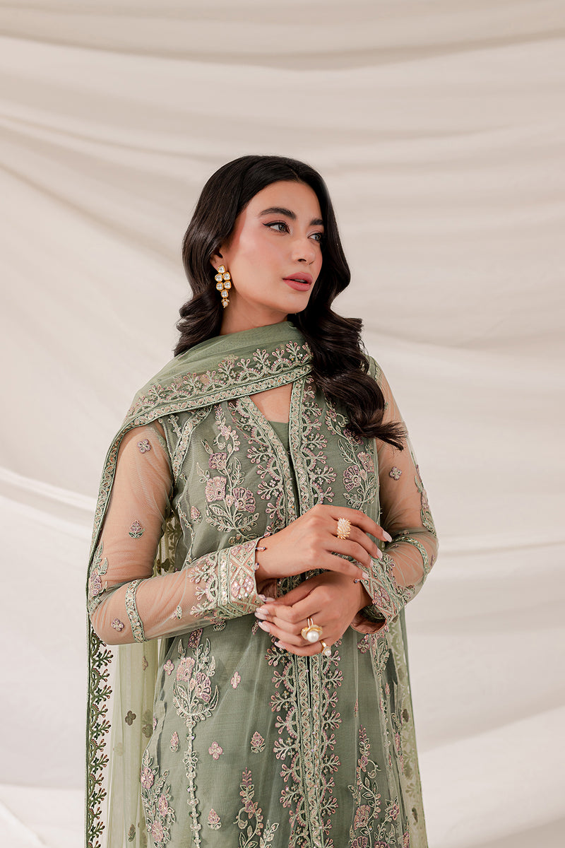 Farasha Lumiere Luxury Embroidered Net Unstitched 3Pc Suit - Ciara