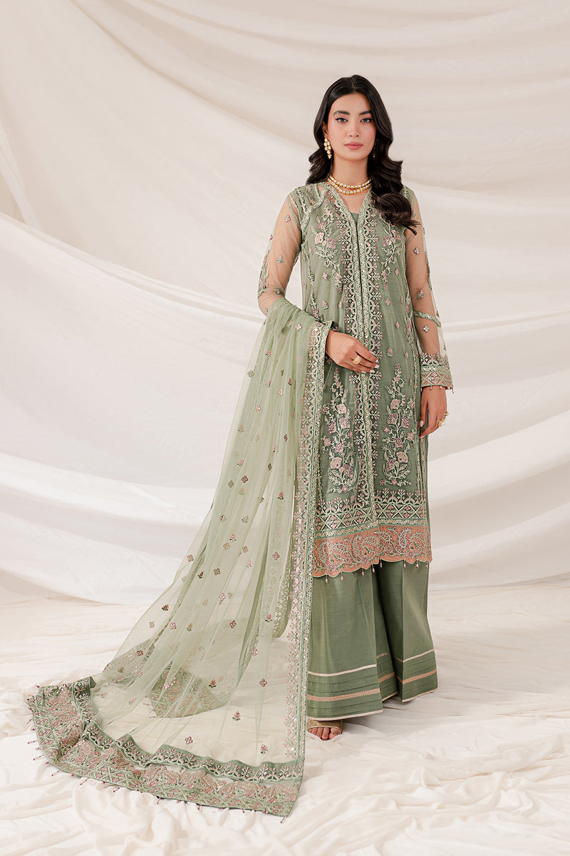 Farasha Lumiere Luxury Embroidered Net Unstitched 3Pc Suit - Ciara