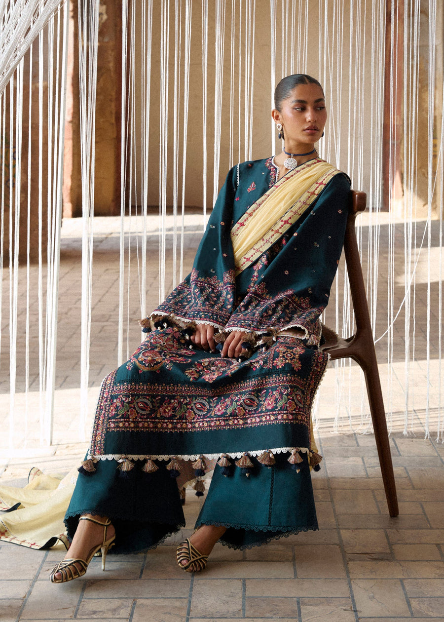 Hussain Rehar ZAN Unstitched Embroidered Lawn 3Pc Suit - Cinko