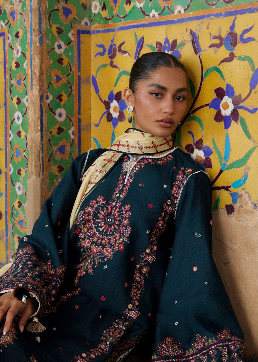 Hussain Rehar ZAN Unstitched Embroidered Lawn 3Pc Suit - Cinko