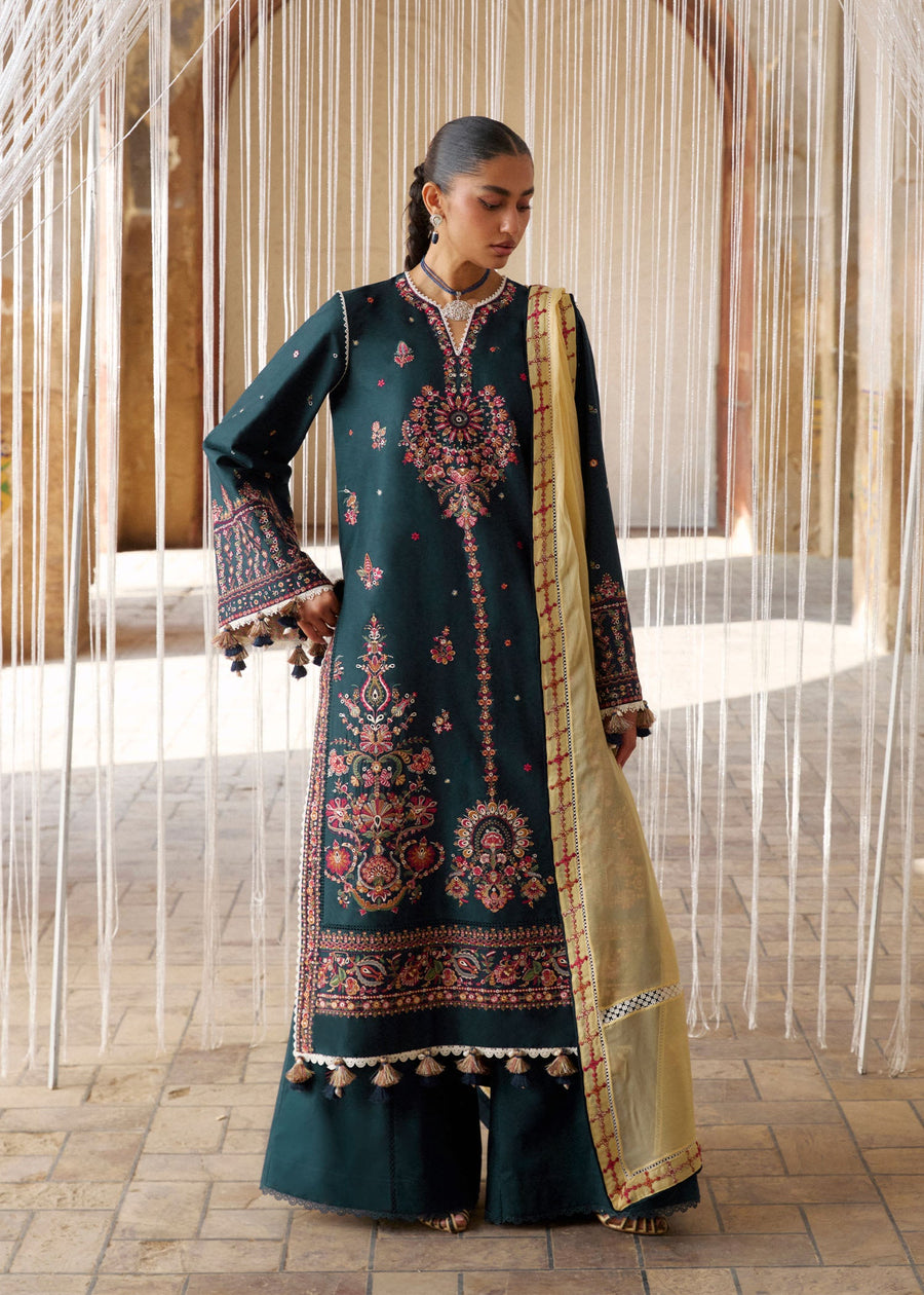 Hussain Rehar ZAN Unstitched Embroidered Lawn 3Pc Suit - Cinko