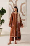 Farasha Summer Melody Embroidered Lawn Unstitched 3Pc Suit - Cinnamon Bloom