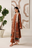 Farasha Summer Melody Embroidered Lawn Unstitched 3Pc Suit - Cinnamon Bloom
