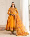 Zivah Apparel Unstitched Embroidered Luxury Lawn 3Pc Suit - Citrina
