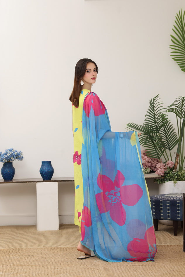 Feathers Premium Printed Lawn Unstitched 3Pc Suit Citrine Curation-FT774