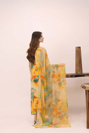 Feathers Premium House of Petals Unstitched Lawn 3Pc Suit Citrus Century-FT750