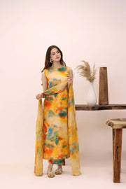 Feathers Premium House of Petals Unstitched Lawn 3Pc Suit Citrus Century-FT750