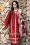 Farasha Embroidered Khaddar Unstitched 3Pc Suit - Claret