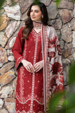 Farasha Embroidered Khaddar Unstitched 3Pc Suit - Claret