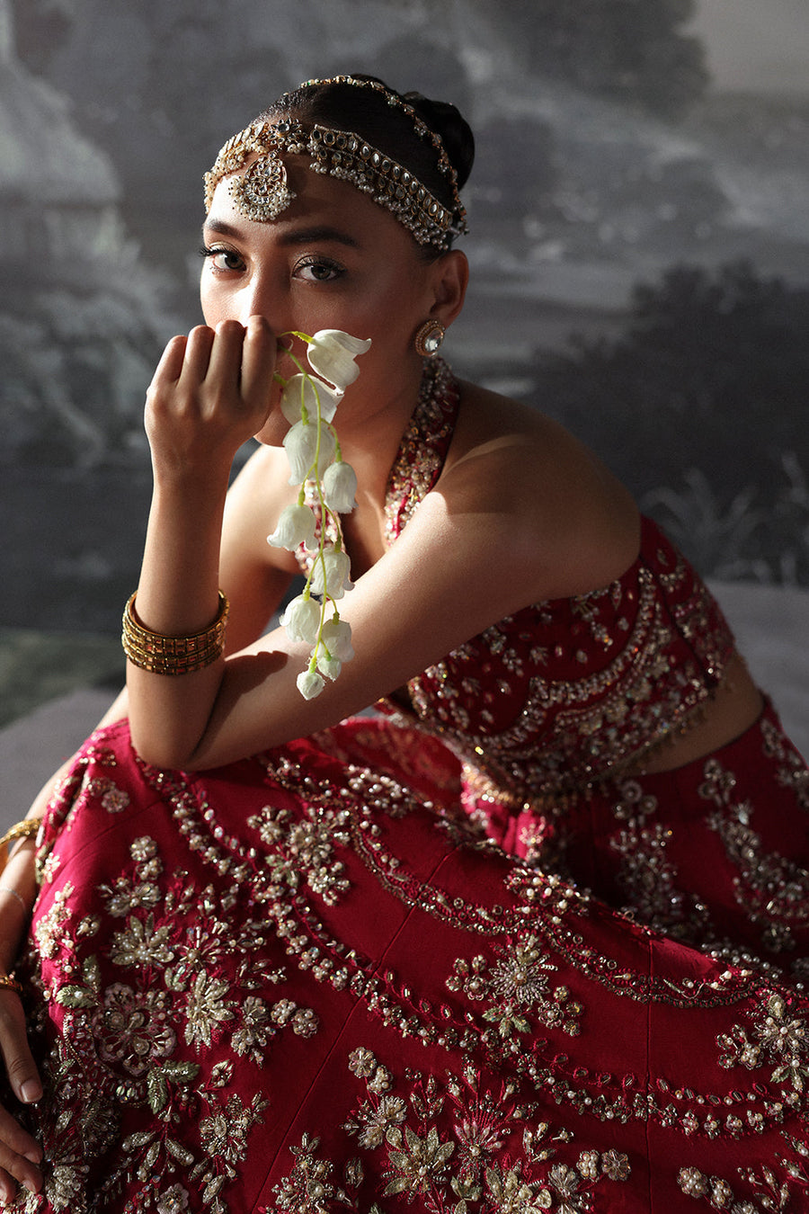 Afrozeh Embroidered Luxury Bridal Organza Unstitched 3Pc Suit AFB-24-07 CLAUDE