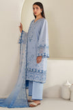 Farasha Summer Weaves Embroidered Lawn Unstitched 3Pc Suit - Cloud Aura