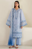 Farasha Summer Weaves Embroidered Lawn Unstitched 3Pc Suit - Cloud Aura