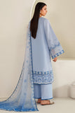 Farasha Summer Weaves Embroidered Lawn Unstitched 3Pc Suit - Cloud Aura