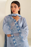 Farasha Summer Weaves Embroidered Lawn Unstitched 3Pc Suit - Cloud Aura