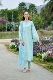 Farasha Summer Escape Embroidered Lawn Unstitched 3Pc Suit - Cloud Breeze