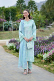 Farasha Summer Escape Embroidered Lawn Unstitched 3Pc Suit - Cloud Breeze