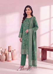 Zeenia Marina Digital Printed Dhanak Marina Unstitched 3Pc Suit JS-01 Clover
