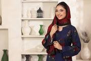 Feathers The Frost Digital Printed Dhanak Unstitched 3Pc Suit Cobalt Cardinal-FT787
