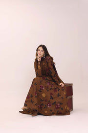 Feathers Premium House of Petals Unstitched Lawn 3Pc Suit Cocoa Canopy-FT757