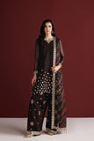 Farasha Fiorella Embroidered Chiffon Unstitched 3Pc Suit - Cocoa Pearl