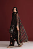 Farasha Fiorella Embroidered Chiffon Unstitched 3Pc Suit - Cocoa Pearl