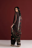 Farasha Fiorella Embroidered Chiffon Unstitched 3Pc Suit - Cocoa Pearl