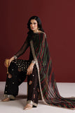 Farasha Fiorella Embroidered Chiffon Unstitched 3Pc Suit - Cocoa Pearl