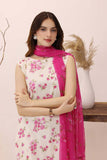 Feathers Premium House of Petals Unstitched Lawn 3Pc Suit Coconut Cradle-FT751