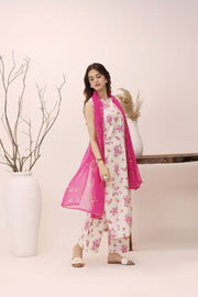 Feathers Premium House of Petals Unstitched Lawn 3Pc Suit Coconut Cradle-FT751