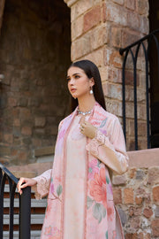 Farasha Sorine Summer Embroidered Lawn Unstitched 3Pc Suit - Coral Blush