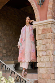 Farasha Sorine Summer Embroidered Lawn Unstitched 3Pc Suit - Coral Blush