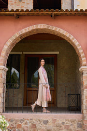 Farasha Sorine Summer Embroidered Lawn Unstitched 3Pc Suit - Coral Blush