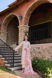 Farasha Sorine Summer Embroidered Lawn Unstitched 3Pc Suit - Coral Blush