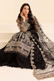 Farasha Luxury Formal Embroidered Net Unstitched 3Pc Suit - Coral Charm