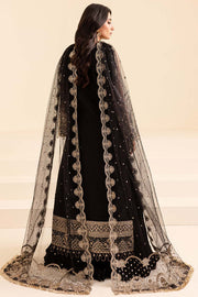 Farasha Luxury Formal Embroidered Net Unstitched 3Pc Suit - Coral Charm