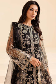 Farasha Luxury Formal Embroidered Net Unstitched 3Pc Suit - Coral Charm