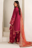 Farasha Summer Weaves Embroidered Lawn Unstitched 3Pc Suit - Coral Flare