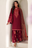 Farasha Summer Weaves Embroidered Lawn Unstitched 3Pc Suit - Coral Flare