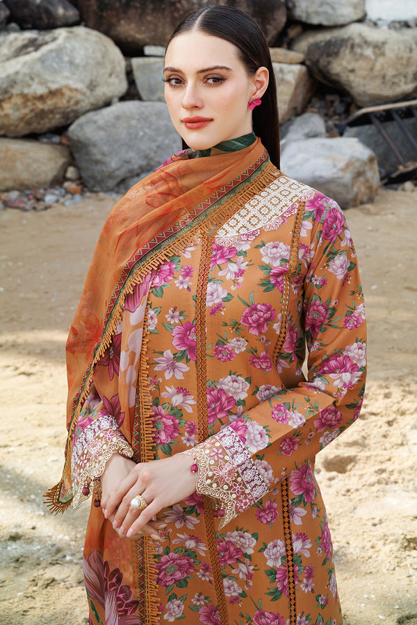 Farasha Summer Essentials Embroidered Lawn Unstitched 3Pc Suit - Coral Haze