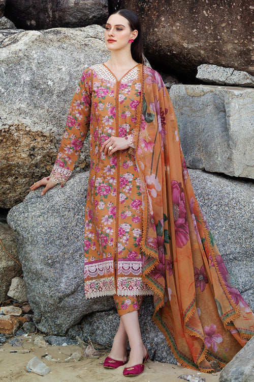 Farasha Summer Essentials Embroidered Lawn Unstitched 3Pc Suit - Coral Haze