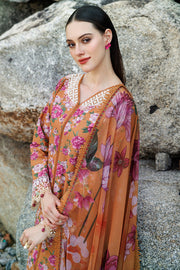 Farasha Summer Essentials Embroidered Lawn Unstitched 3Pc Suit - Coral Haze